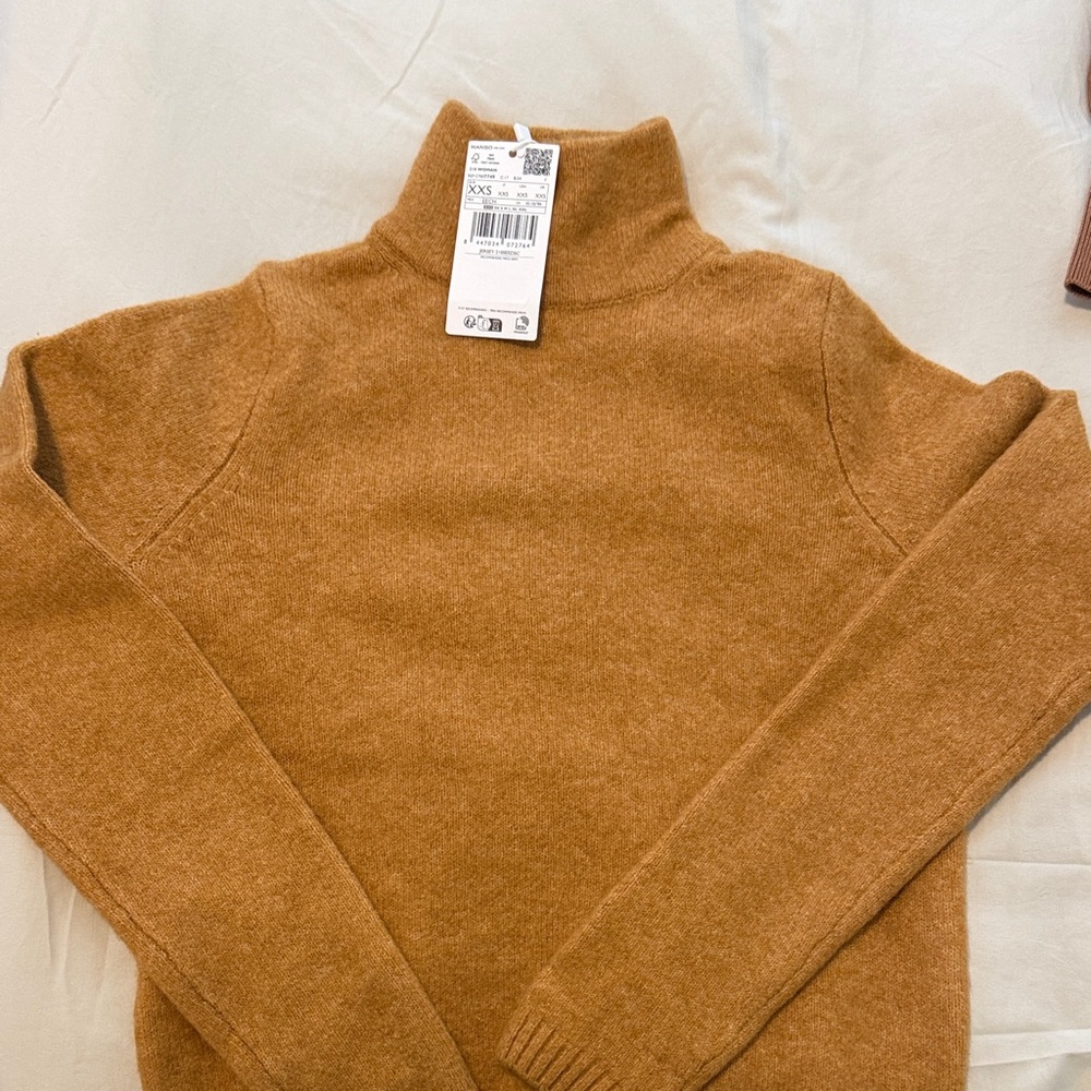 Mango Caramel Turtleneck Sweater